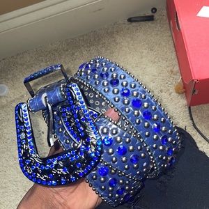 All blue designer belt